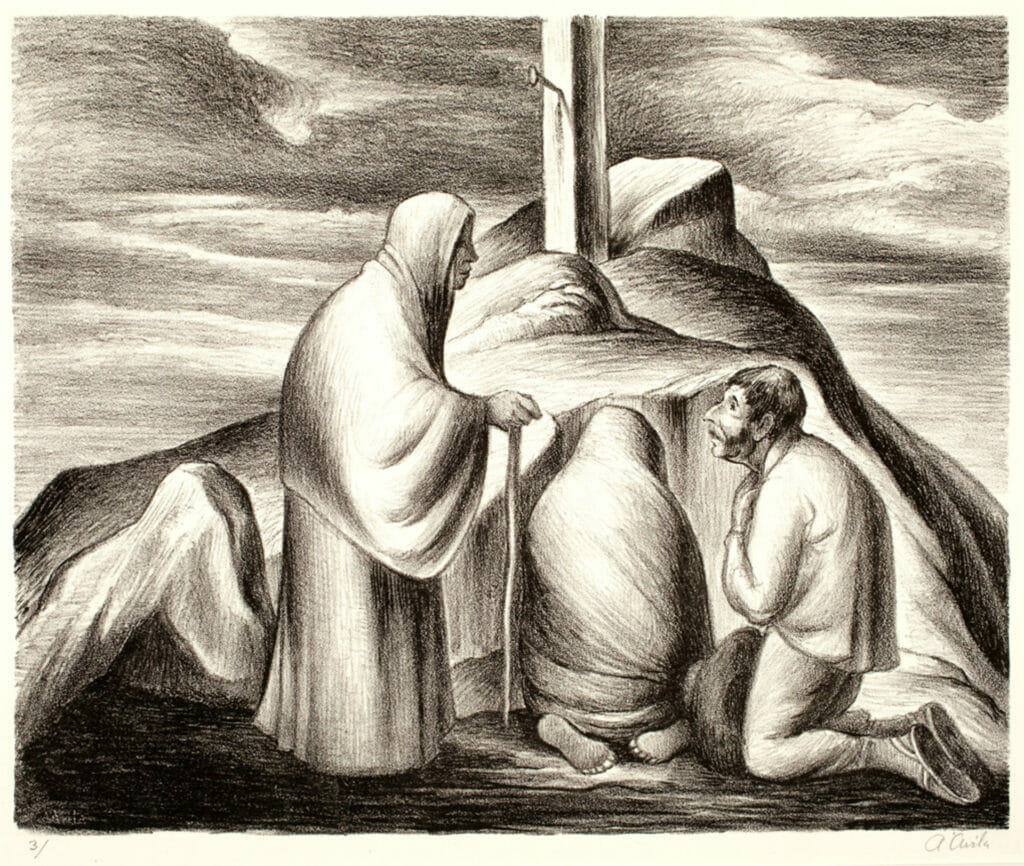 El calvario / Calvary. Artist: Abelardo Ávila. Date: undated / sin fecha. Medium: litografía sobre papel / lithograph on paper.