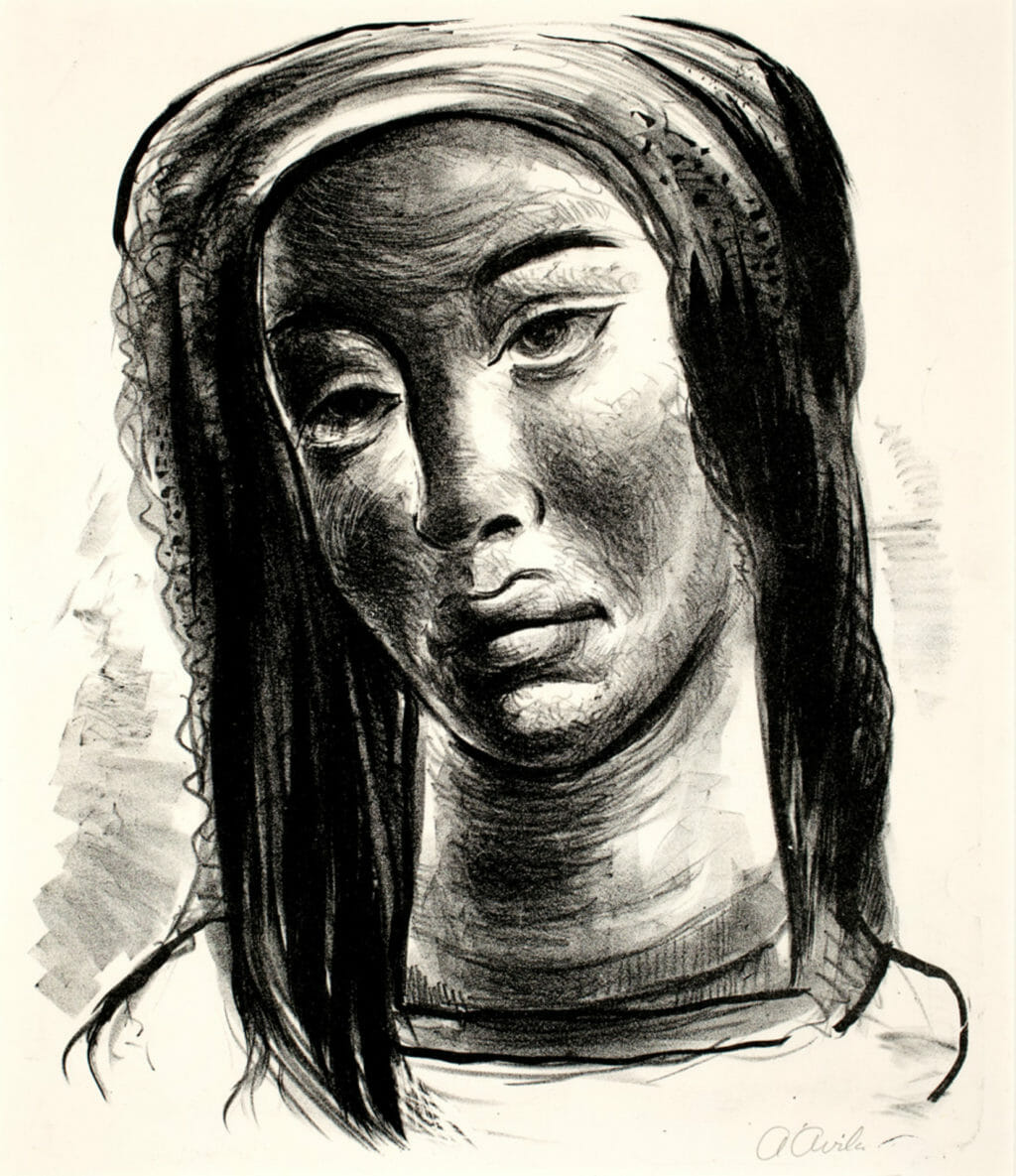 Cabeza / Head. Artist: Abelardo Ávila. Date: 1940. Medium: litografía sobre papel / lithograph on paper.