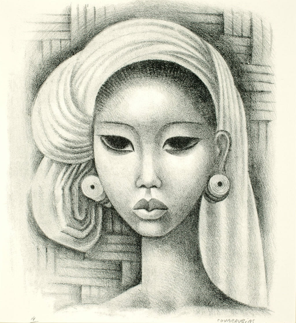 Cabeza de balinesa / Head of Balinese Girl. Artist: Miguel Covarrubias. Date: 1930s. Medium: litografía sobre papel / lithograph on paper.