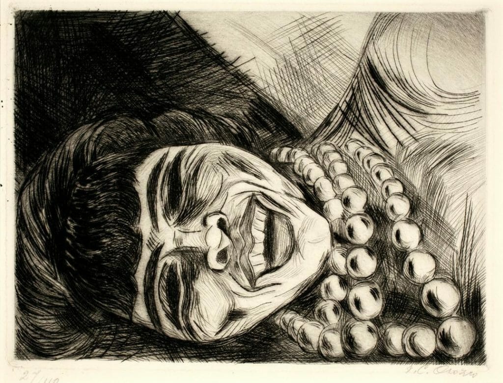 La Chata / Pug-Nose. Artist: José Clemente  Orozco. Date: 1935. Medium: Punta seca sobre papel / drypoint on paper.