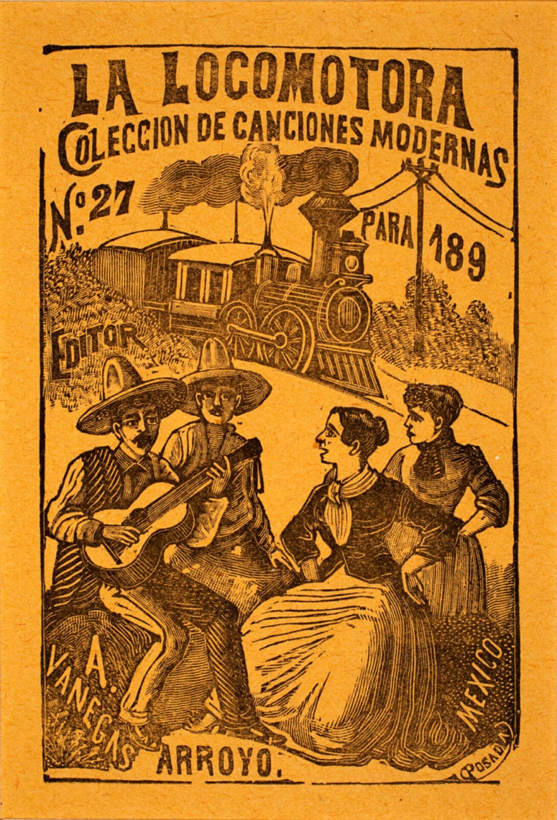 La locomotora (portada de librete de canciones) / The Locomotive (songbook cover). Artist: José Guadalupe Posada. Date: 1890s (20th-century restrike). Medium: grabado en relieve de metal sobre papel / metal-plate relief print on paper.