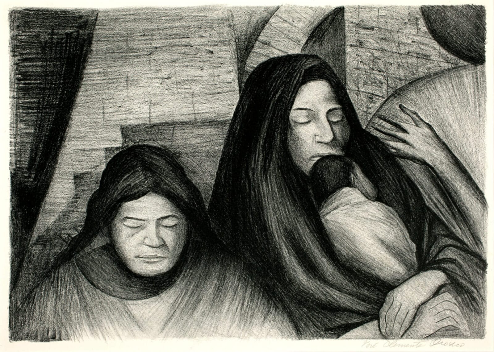 La familia / The Family. Artist: José Clemente  Orozco. Date: 1929. Medium: litografía sobre papel / lithograph on paper.