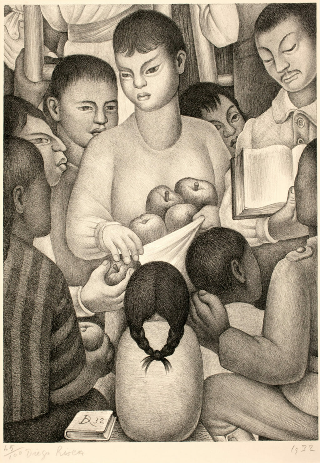 Las frutas del trabajo / The Fruits of Labor. Artist: Diego Rivera. Date: 1932. Medium: litografía sobre papel / lithograph on paper.