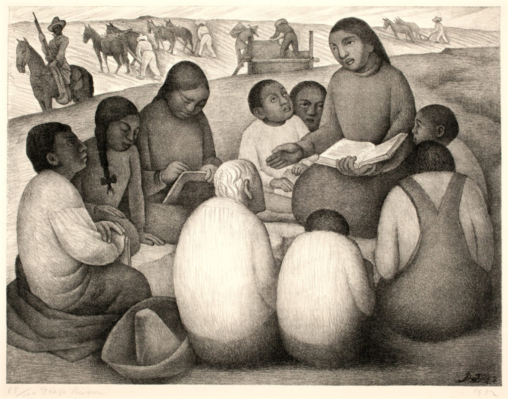 Escuela al aire libre / Open Air School. Artist: Diego Rivera. Date: 1932. Medium: litografía sobre papel / lithograph on paper.