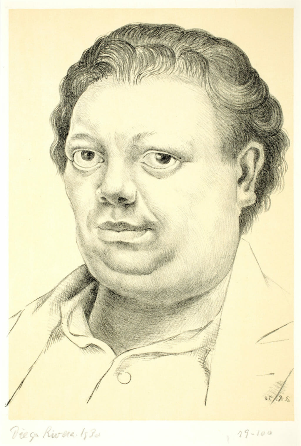 Autorretrato / Self-Portrait. Artist: Diego Rivera. Date: 1930. Medium: litografía sobre papel / lithograph on paper.