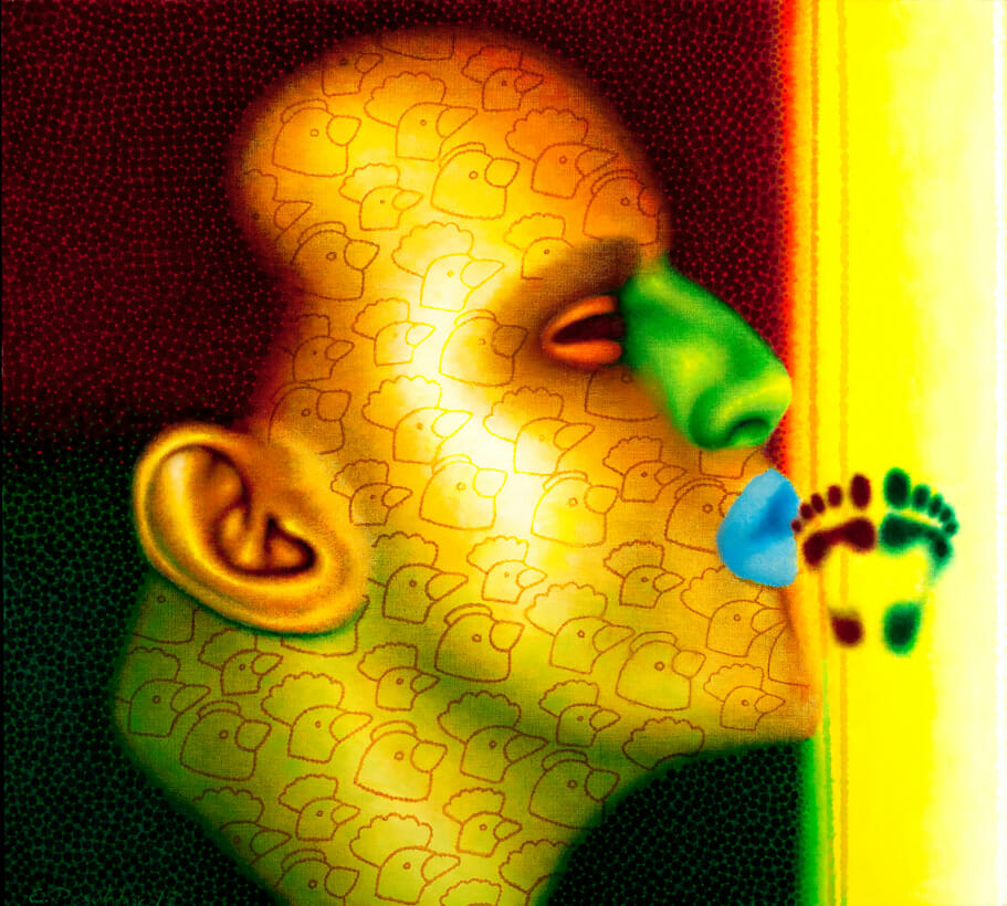 Smooch III. Artist: Ed Paschke. Date: 1995. Medium: oil on linen.