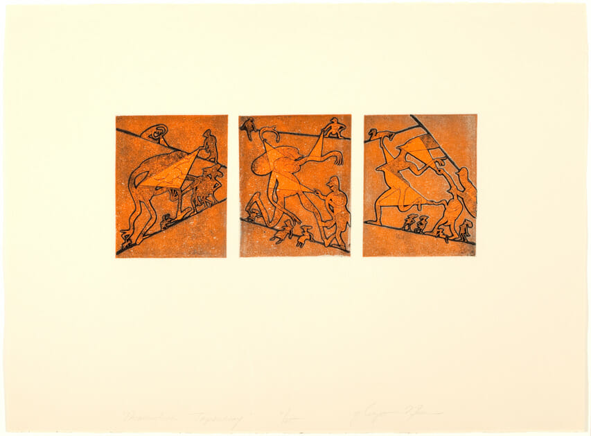 Problematical Tripdickery. Artist: Gladys Nilsson. Date: 1984. Medium: color etching and drypoint on paper.