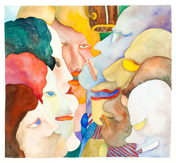 Quartets Recording. Artist: Gladys Nilsson. Date: 1965. Medium: watercolor.