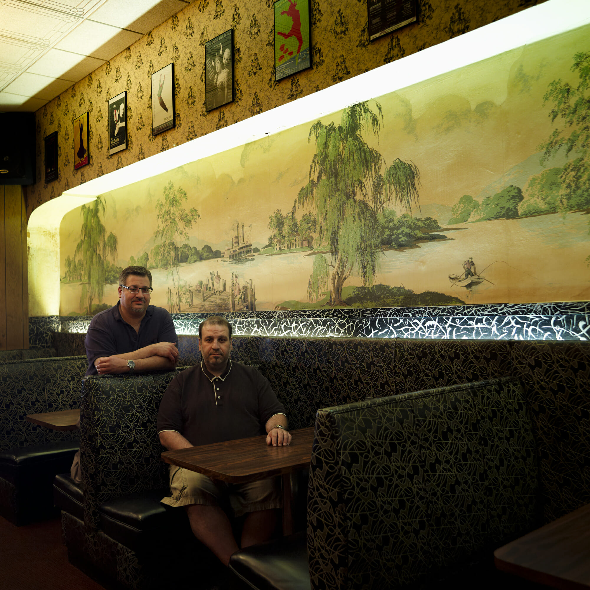 Carl Corey, 3641 – Tom and Dino Christ – Nick's Restaurant – Madison, WI from the portfolio For Love and Money, 2011. Archival pigment print, 32 x 32 inches. Collection of the Madison Museum of Contemporary Art. Anonymous gift.