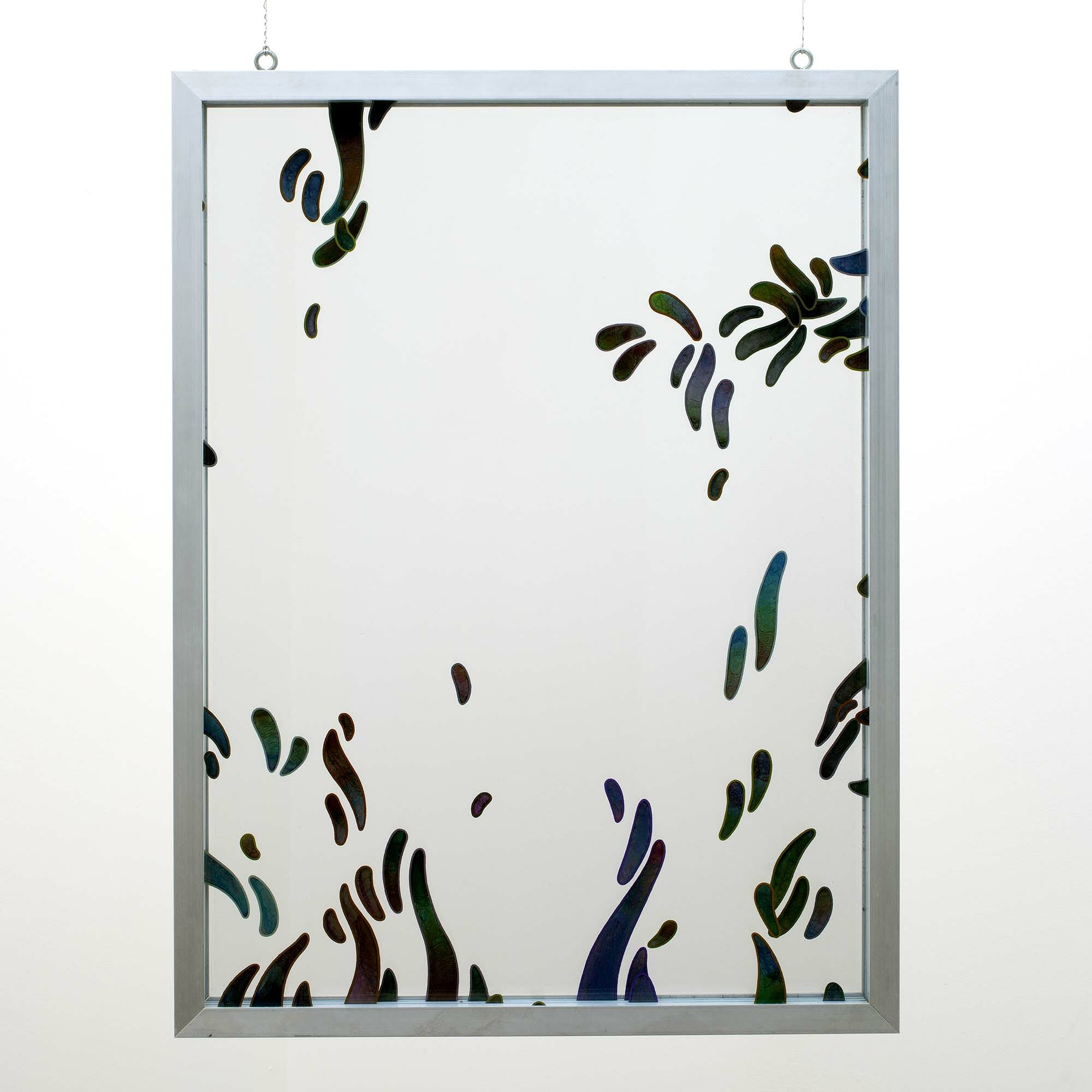 Ed Flood, Aluminum Floater #2, 1974. Acrylic on Plexiglas with aluminum frame, 31 7/8 x 24 5/8 inches. Collection of the Madison Museum of Contemporary Art. The Bill McClain Collection of Chicago Imagism.