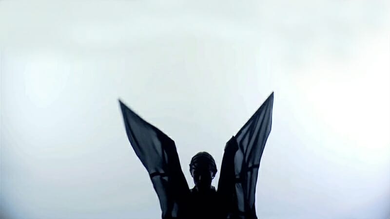 shadow figure with wings