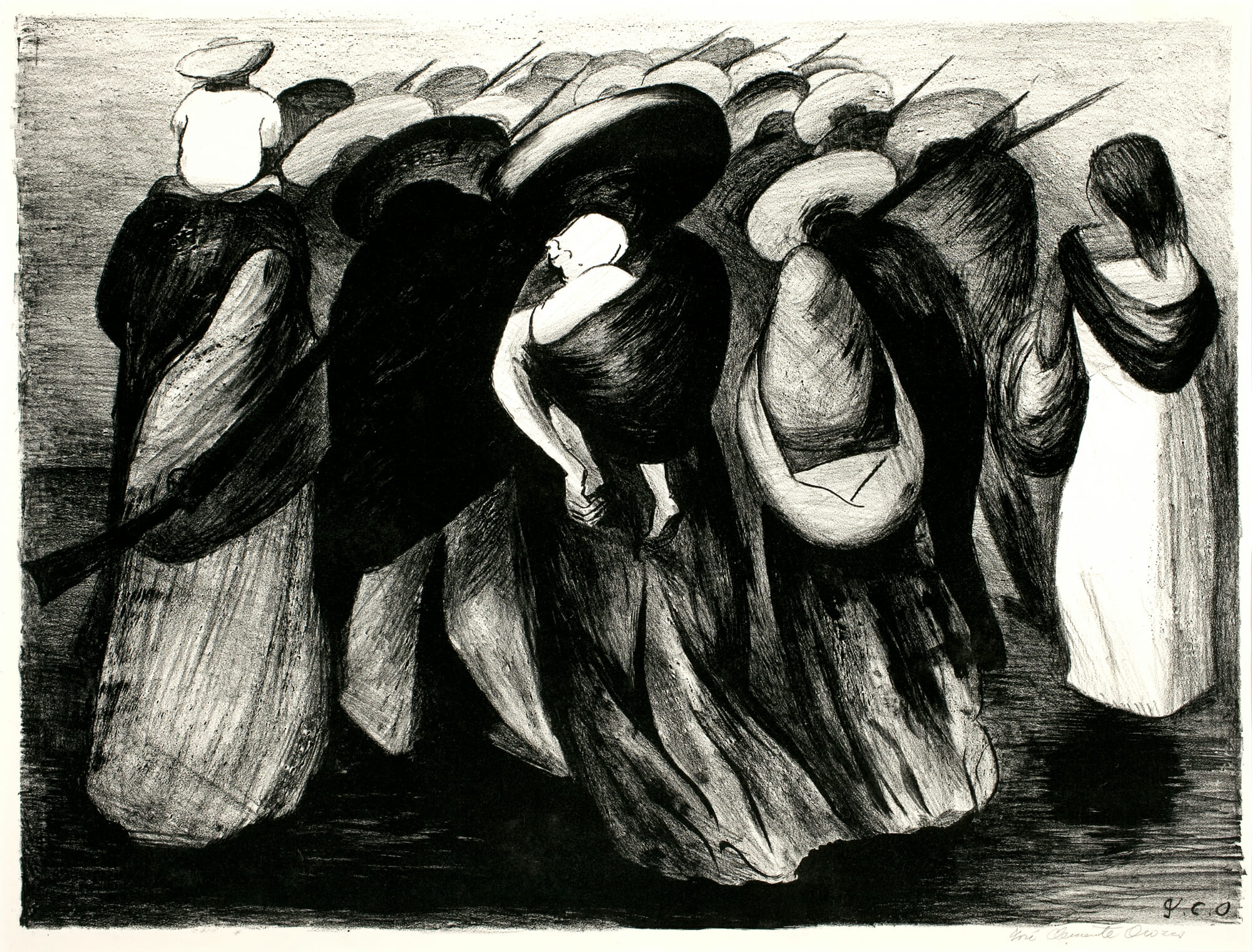 José Clemente Orozco, La retagardia/The rear guard, 1929. Lithograph, 16 7/8 x 22 3/4 inches. Collection of the Madison Museum of Contemporary Art. Bequest of Rudolph and Louise Langer