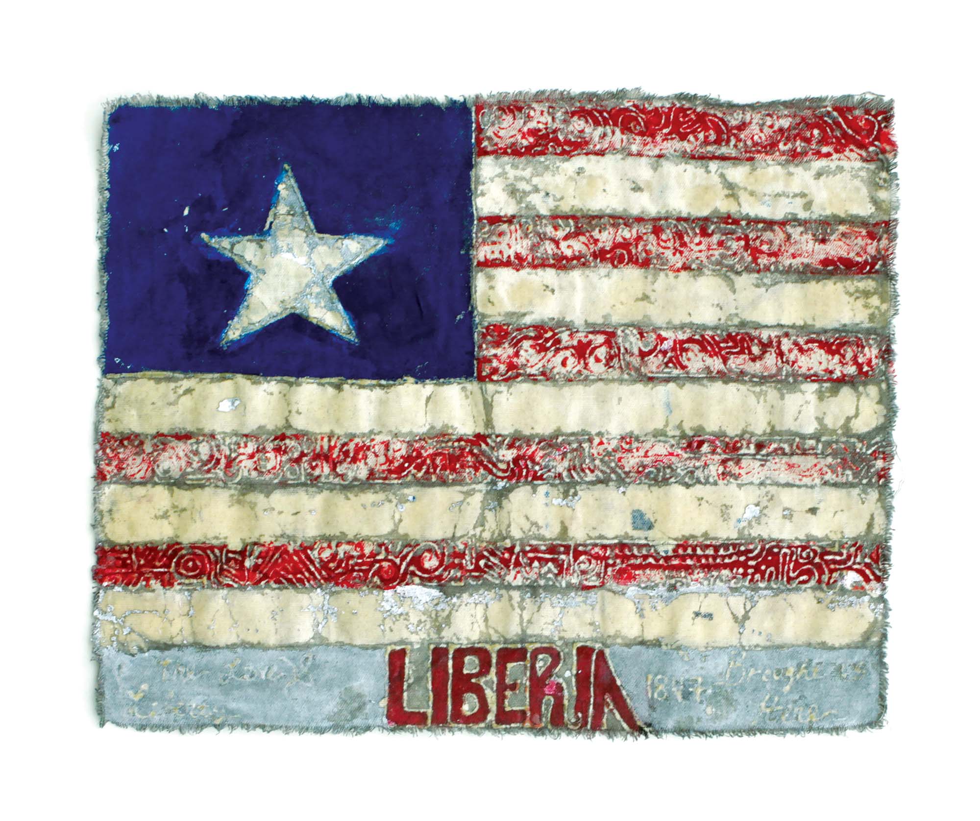 Pauline D., Liberia, 2019. Dye and wax on fabric. Grade 11, Madison East High School, art teacher April Sopkin.