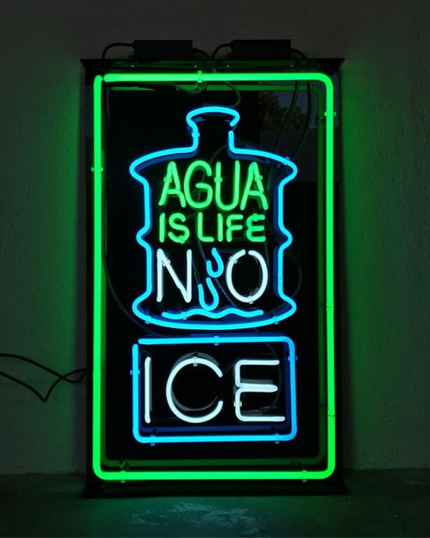 Patrick Martinez, Hold the Ice, 2020. Neon, 36 x 22 inches. Courtesy of the Artist and Charlie James Gallery.