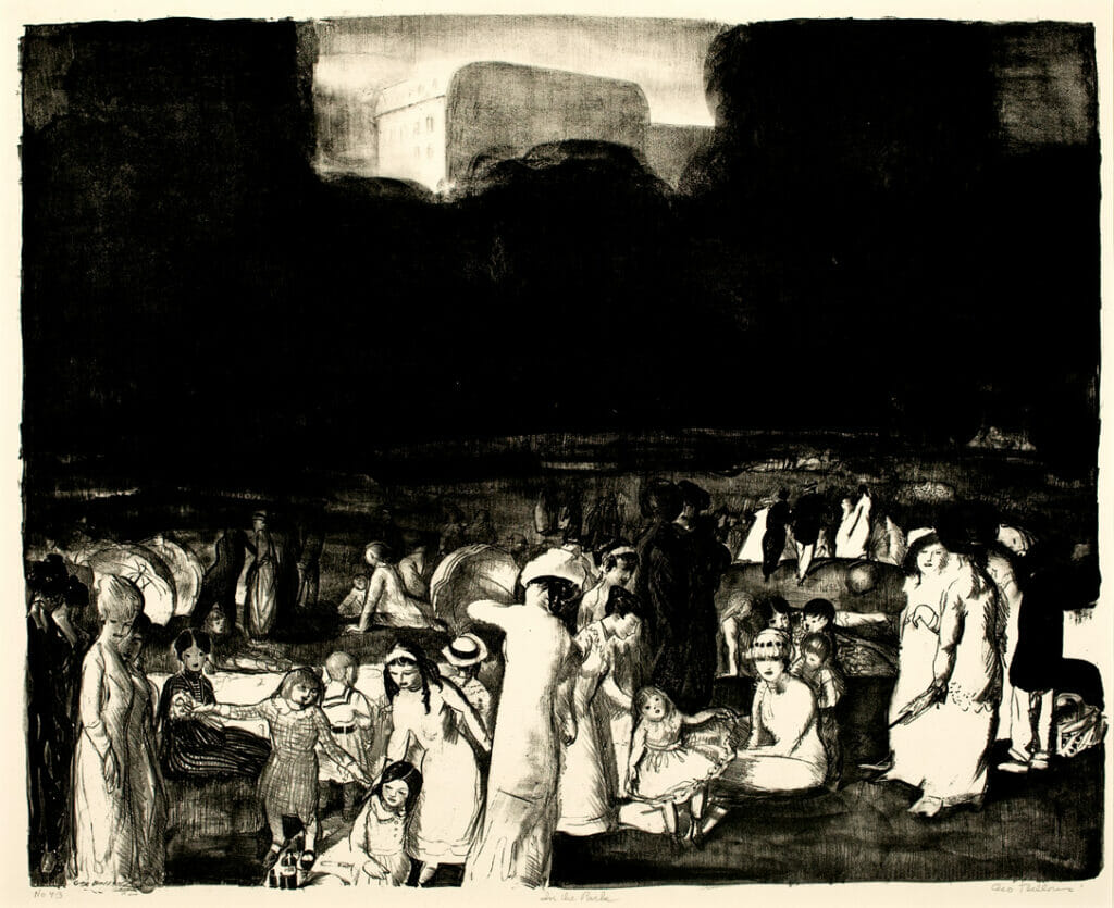 In the Park. Artist: George Bellows. Date: 1916. Medium: lithograph.