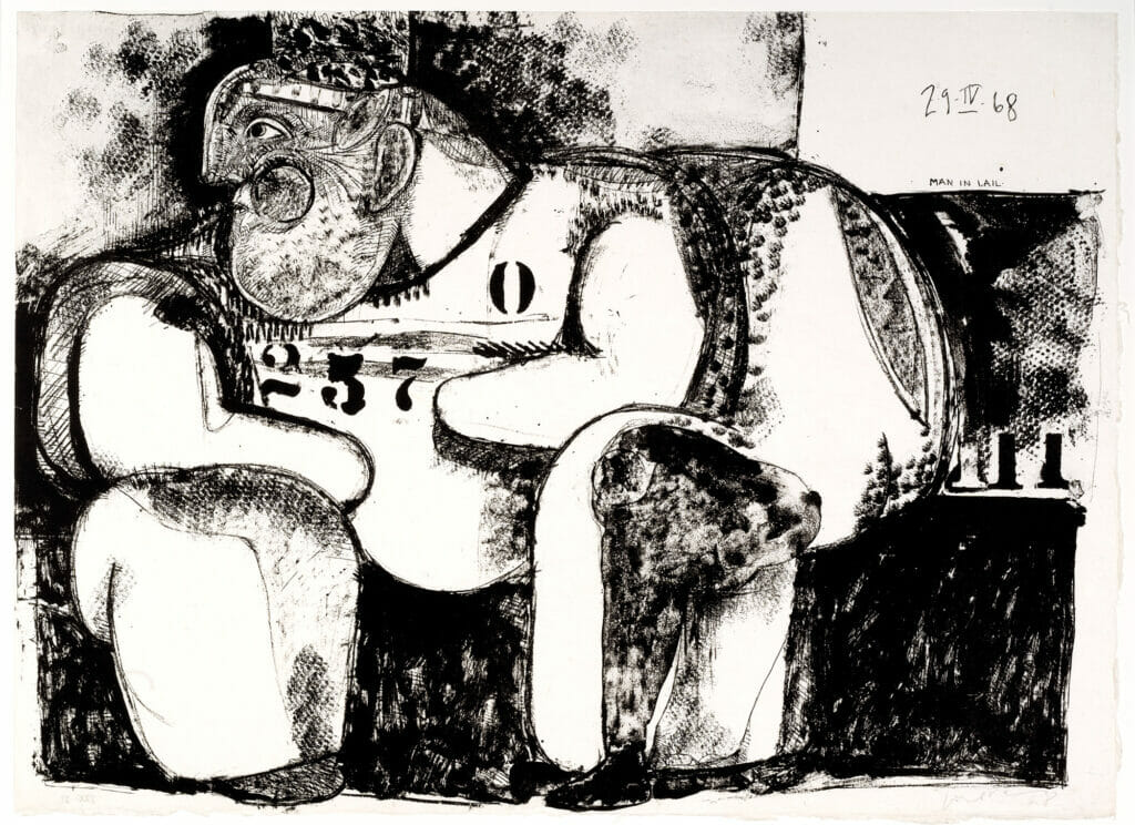 Man in Jail. Artist: José Luis Cuevas. Date: 1968. Medium: lithograph.