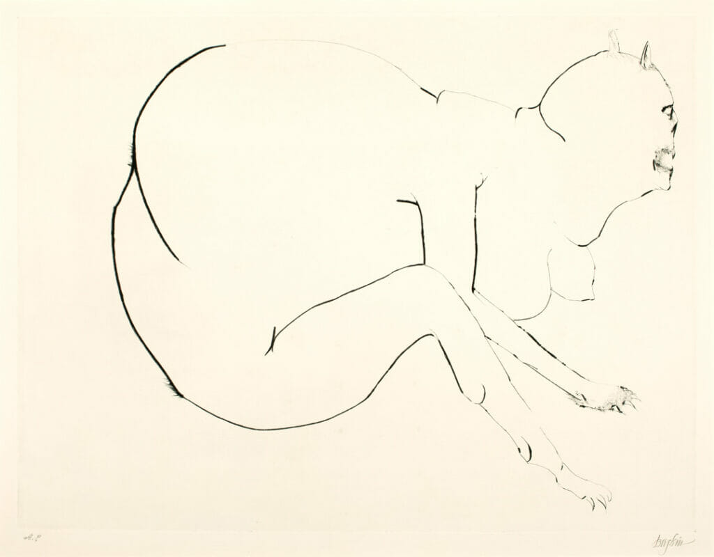 Crouched Animal. Artist: Leonard Baskin. Medium: etching.