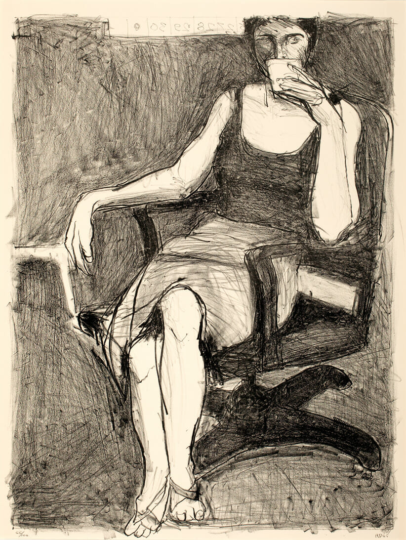 Seated Woman Drinking from a Cup. Artist: Richard Diebenkorn. Date: 1965. Medium: lithograph.