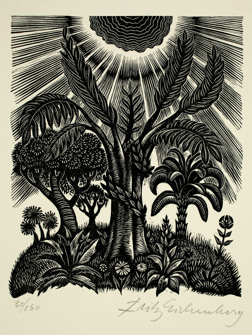 The Fourth Day. Artist: Fritz Eichenberg. Date: 1976. Medium: wood engraving.