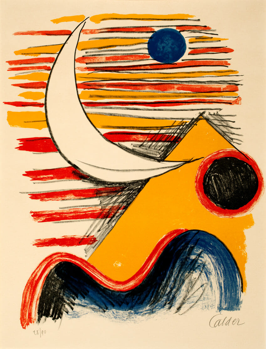 La Lune et la Montagne Jaune. Artist: Alexander Calder. Date: 1960. Medium: lithograph.