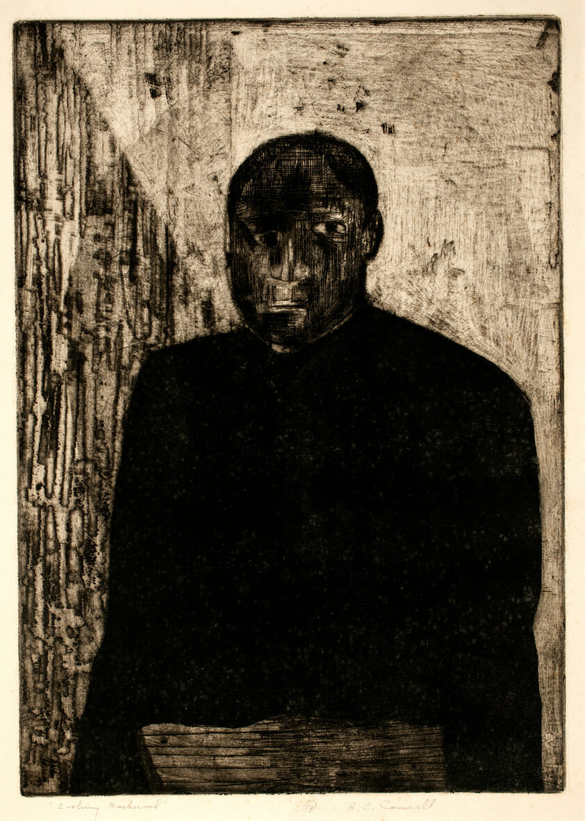 Looking Backward. Artist: Herbert Carroll Cassill. Date: no date. Medium: etching.