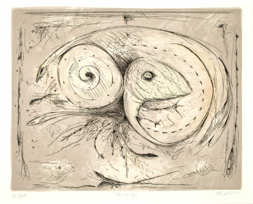 By Cycle. Artist: John N. Colt. Date: 1991. Medium: monoprint*.