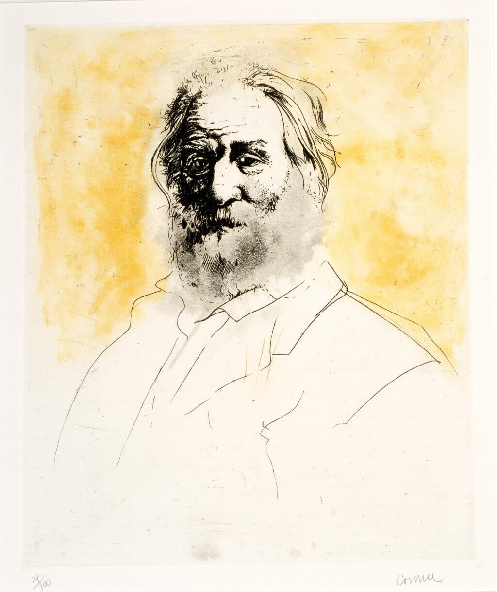 Walt Whitman. Artist: Thomas Cornell. Date: 1970. Medium: etching with colored aquatint.