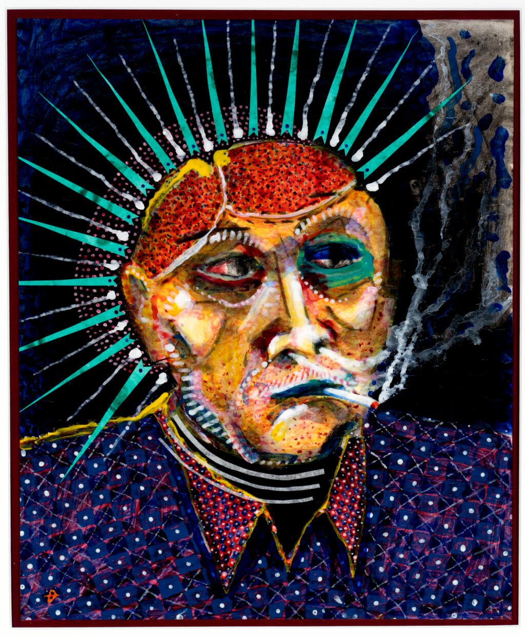 Untitled (man smoking cigarette). Artist: Duane Brissette. Date: no date. Medium: collage.