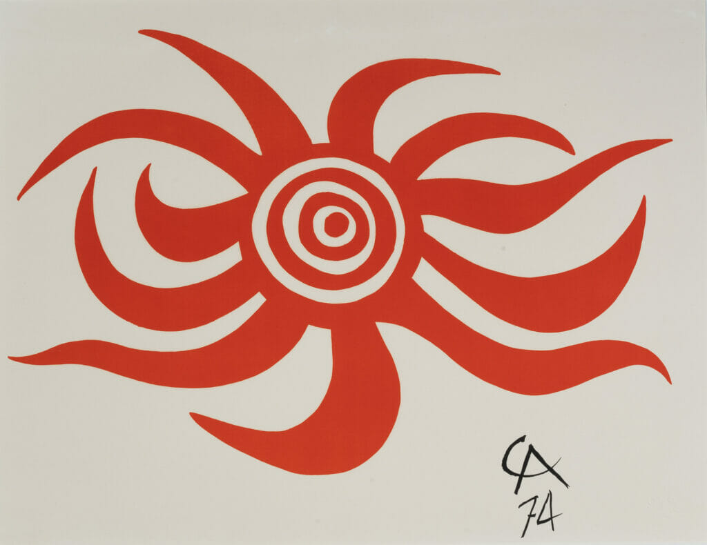 Sunburst. Artist: Alexander Calder. Date: 1974. Medium: color lithograph.