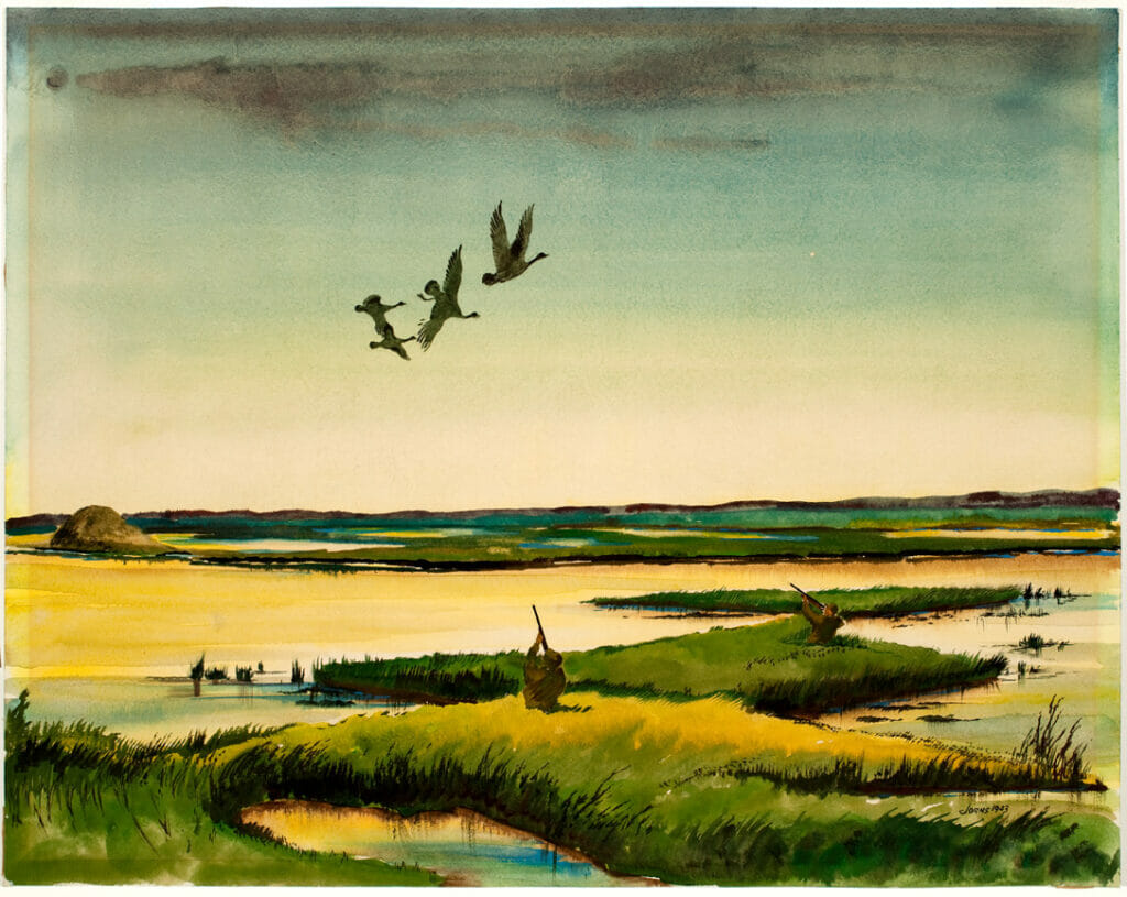 Cross Fire. Artist: Byron C. Jorns. Date: 1943. Medium: watercolor.