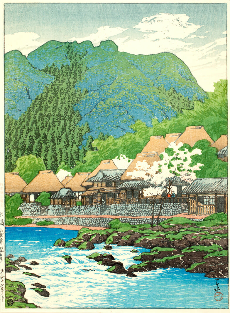 Anraku Hot Springs, Osumi. Artist: Hasui Kawase. Date: 1923. Medium: woodblock.