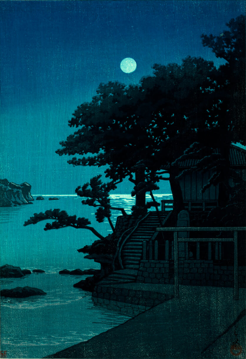 Kakizaki Benten Shrine, Shimoda. Artist: Hasui Kawase. Date: 1937. Medium: woodblock.