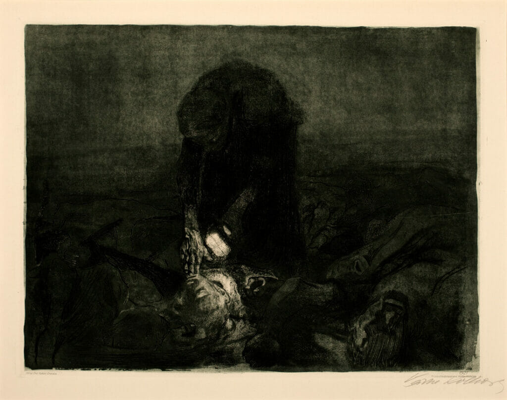 Schlachtfeld [Battlefield]. Artist: Käthe Kollwitz. Date: 1907. Medium: soft-ground etching.