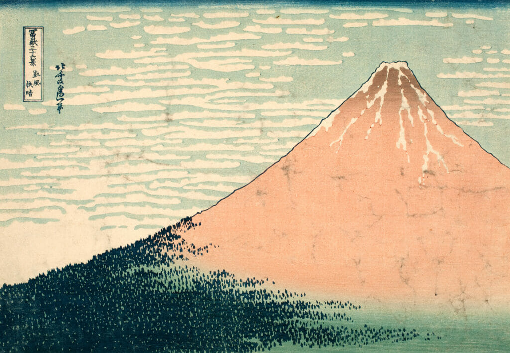 Fuji in Fair Weather. Artist: Hokusai Katsushika. Medium: print.