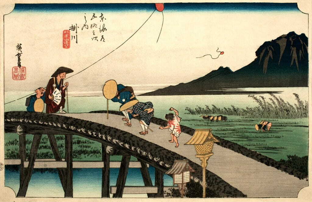 The First Tokaido; Kakegawa. Artist: Utagawa Hiroshige. Medium: woodblock.