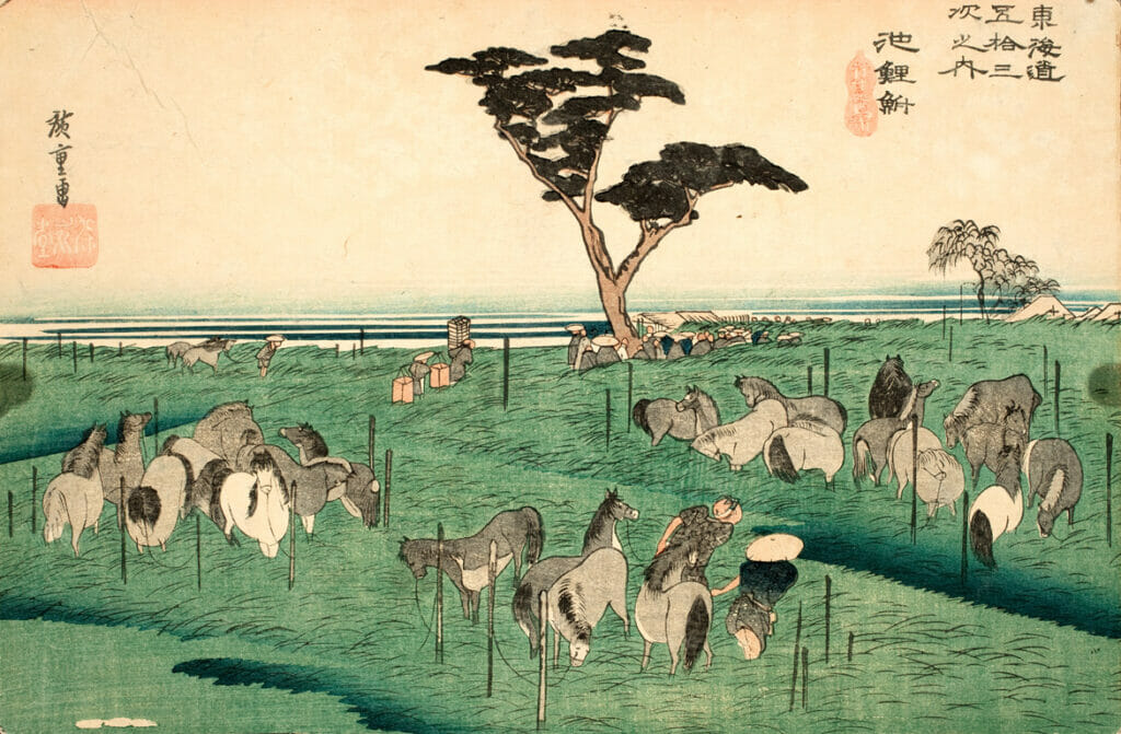 The First Tokaido, Chiryu. Artist: Utagawa Hiroshige. Medium: woodblock.