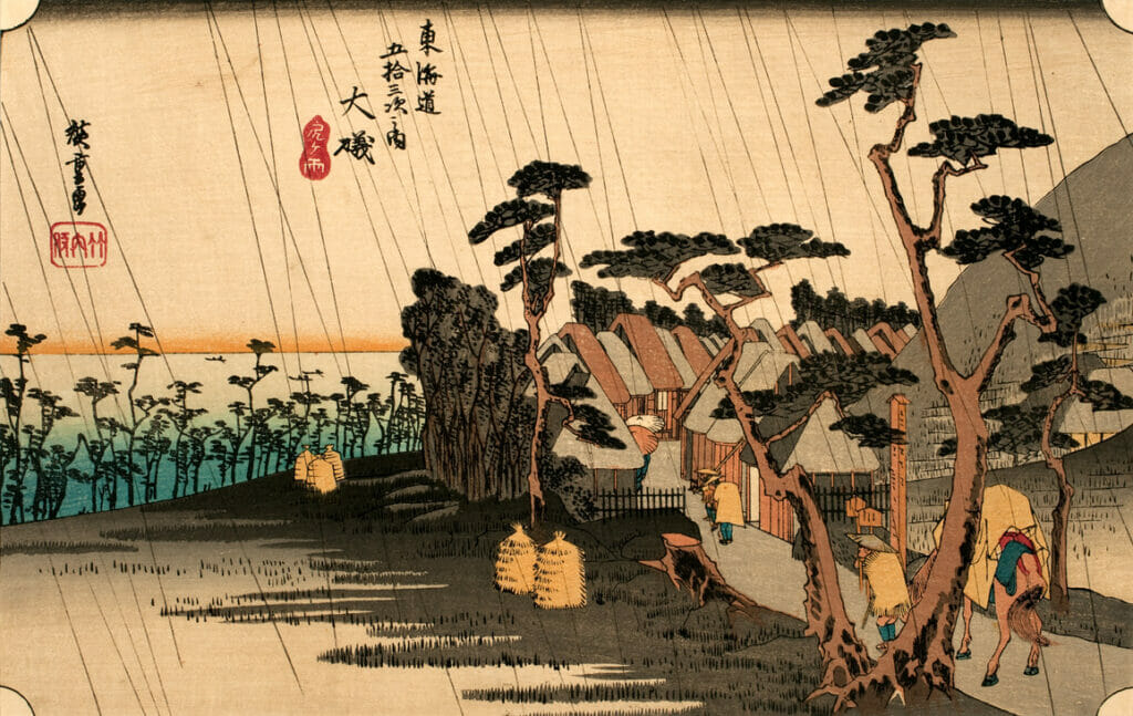 The First Tokaido, Oiso. Artist: Utagawa Hiroshige. Medium: woodblock.