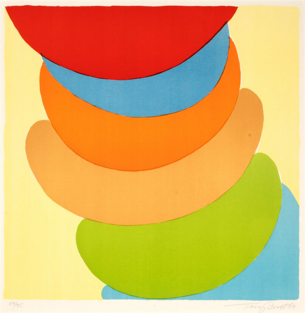 Red, Blue, Orange On Yellow. Artist: Sir Terry Frost. Date: 1969. Medium: lithograph.