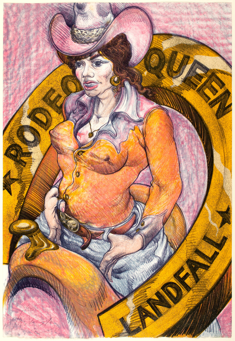 Rodeo Queen. Artist: Luis Alfonso Jiménez. Date: 1981. Medium: lithograph with glitter.