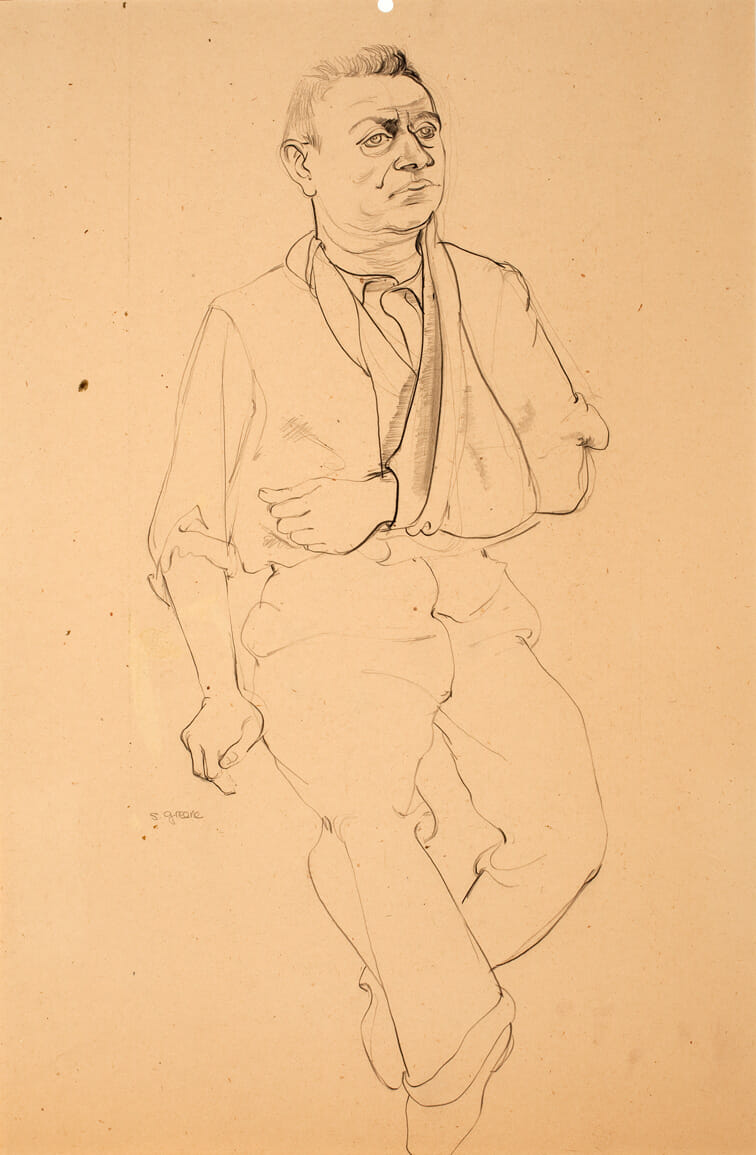 Portrait of Warrington Colescott. Artist: Stephen  Greene. Medium: pencil on paper.