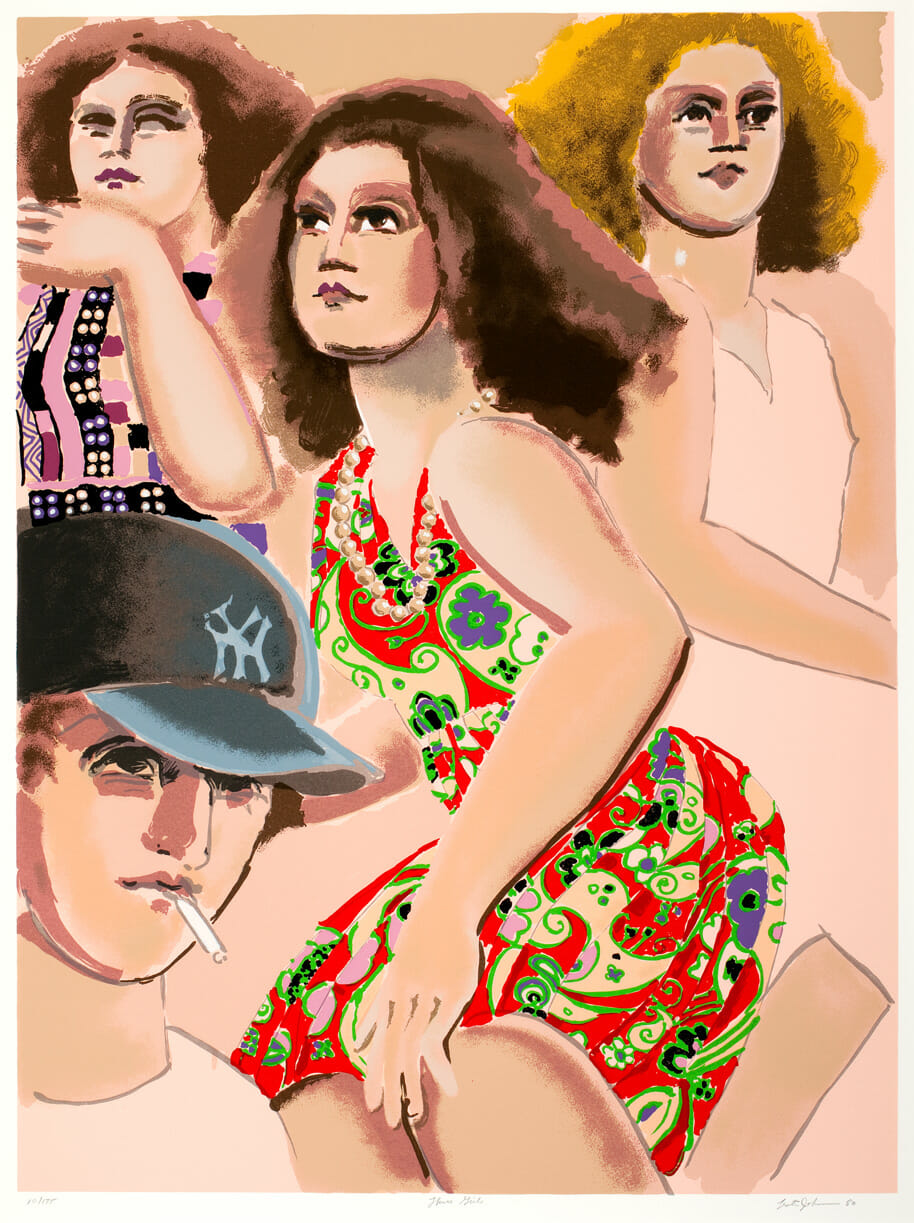 Three Girls. Artist: Lester Johnson. Date: 1980. Medium: screenprint.