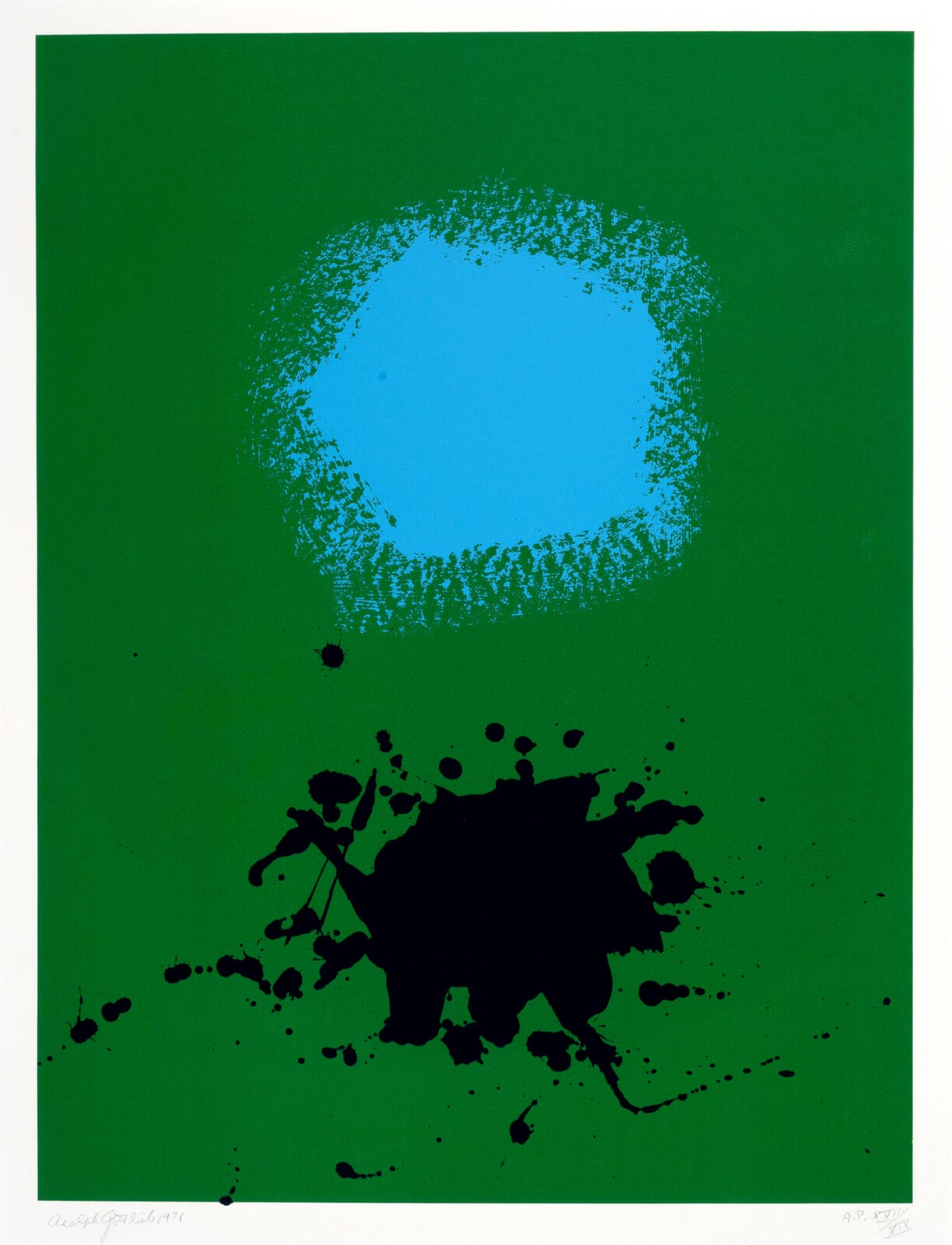 Blues on Green. Artist: Adolph Gottlieb. Date: 1971. Medium: screenprint.