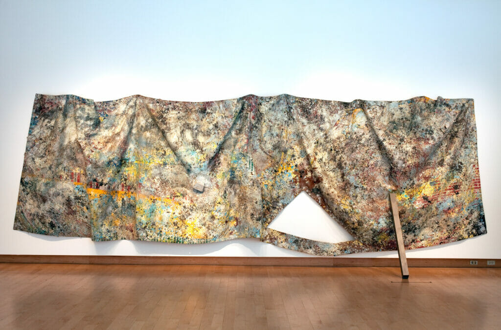 Eiler Blues. Artist: Sam Gilliam. Date: 1978. Medium: oil on stitched and unstretched awning canvas with grommets and objects.