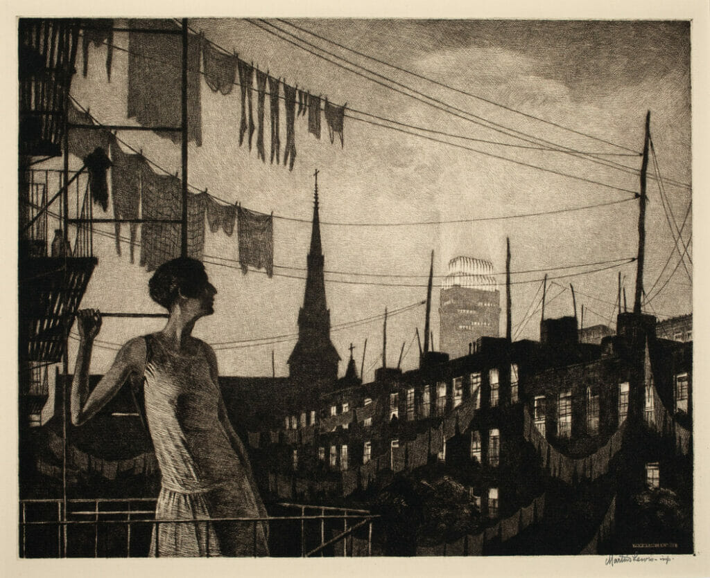 The Glow of the City. Artist: Martin Lewis. Date: 1929. Medium: intaglio.