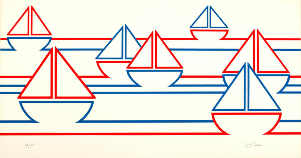 Boats. Artist: Nicholas Monro. Date: 1973. Medium: screenprint.