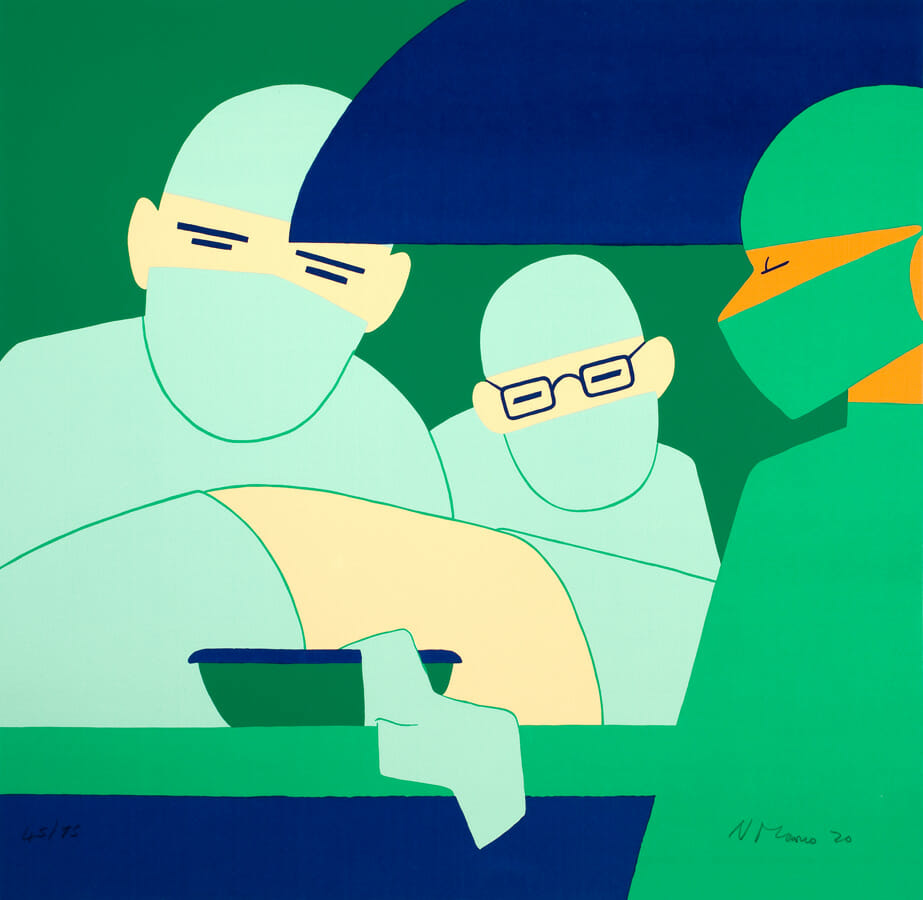 Operating Theatre. Artist: Nicholas Monro. Date: 1970. Medium: screenprint.