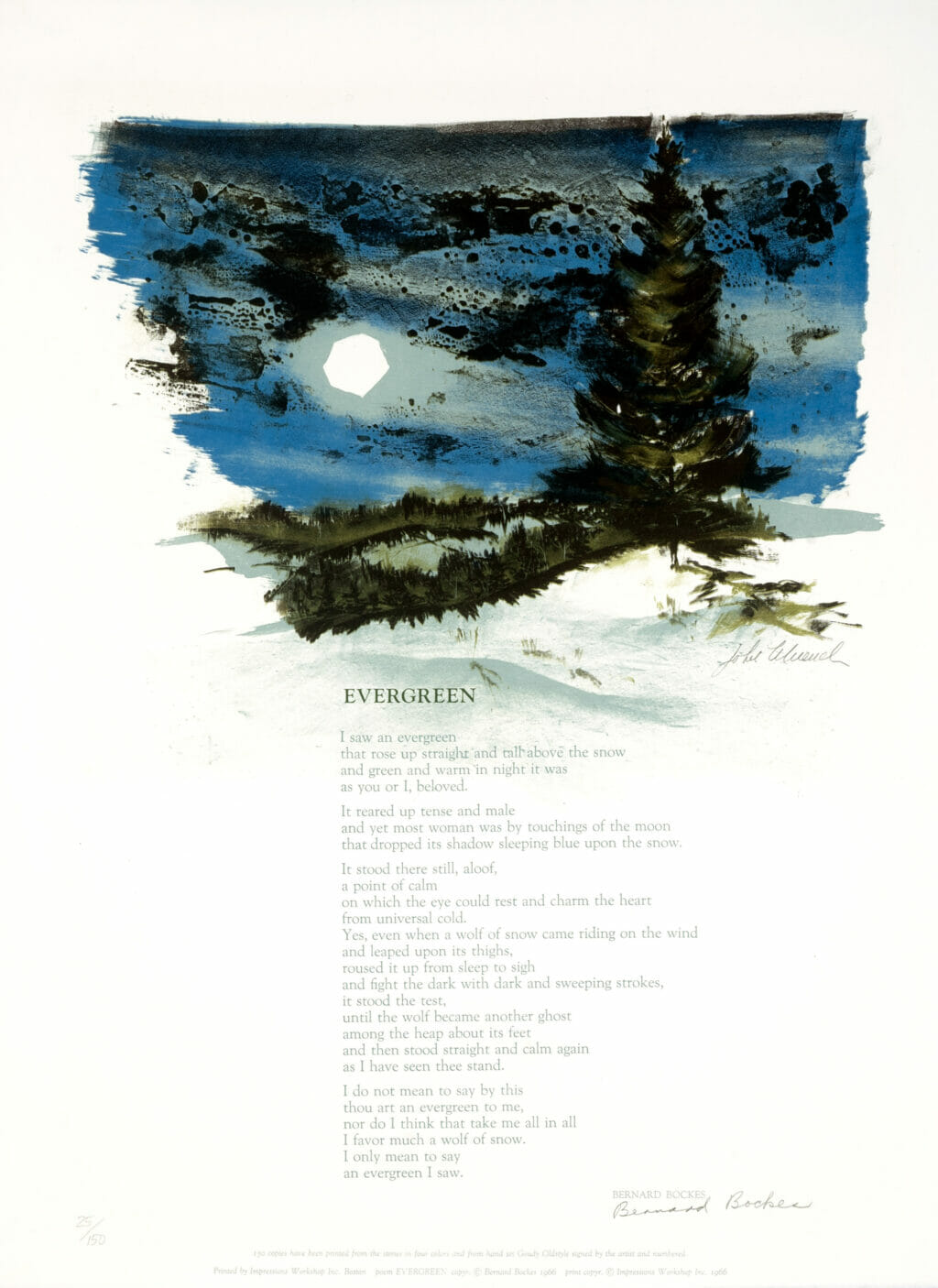 Evergreen. Artist: John Muench. Date: 1966. Medium: lithograph.