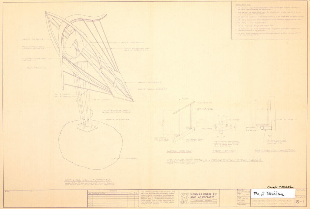 Pilot Bridge Blueprint. Artist: Owen Morrel. Medium: blueprint.