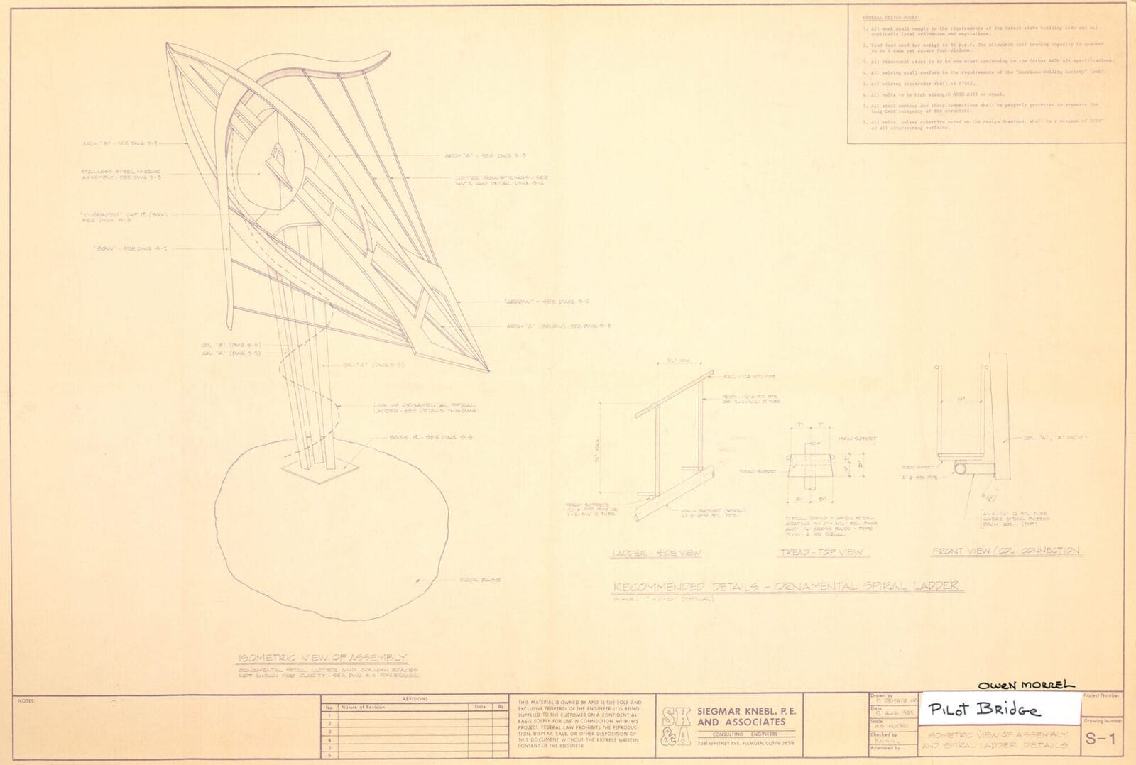 Pilot Bridge Blueprint. Artist: Owen Morrel. Medium: blueprint.