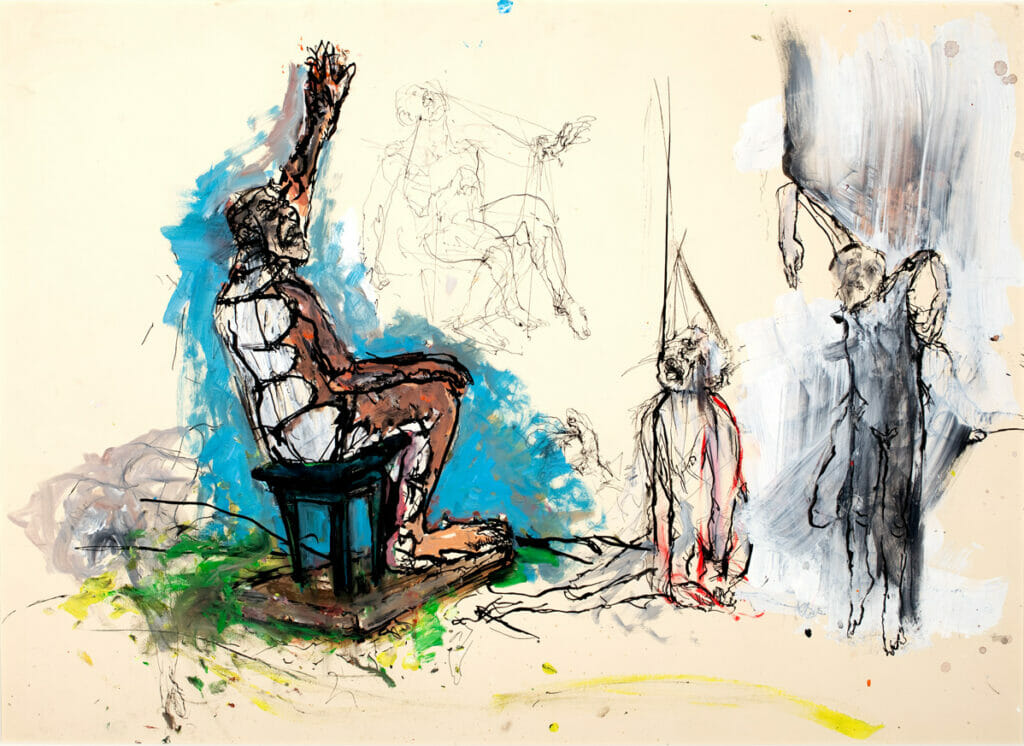 The Hanging. Artist: June Leaf. Date: 1973. Medium: watercolor, gouache, and ink.